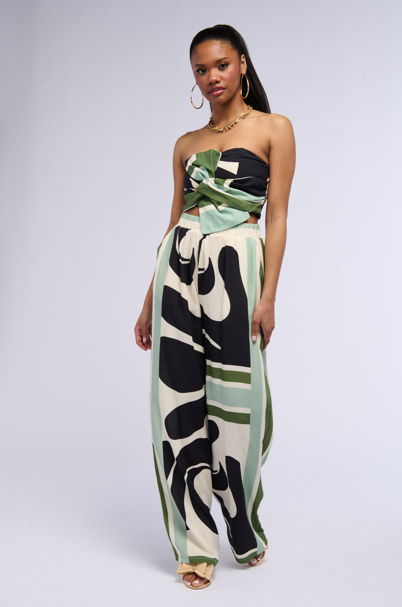 LILAH PRINTED WIDE LEG PANT