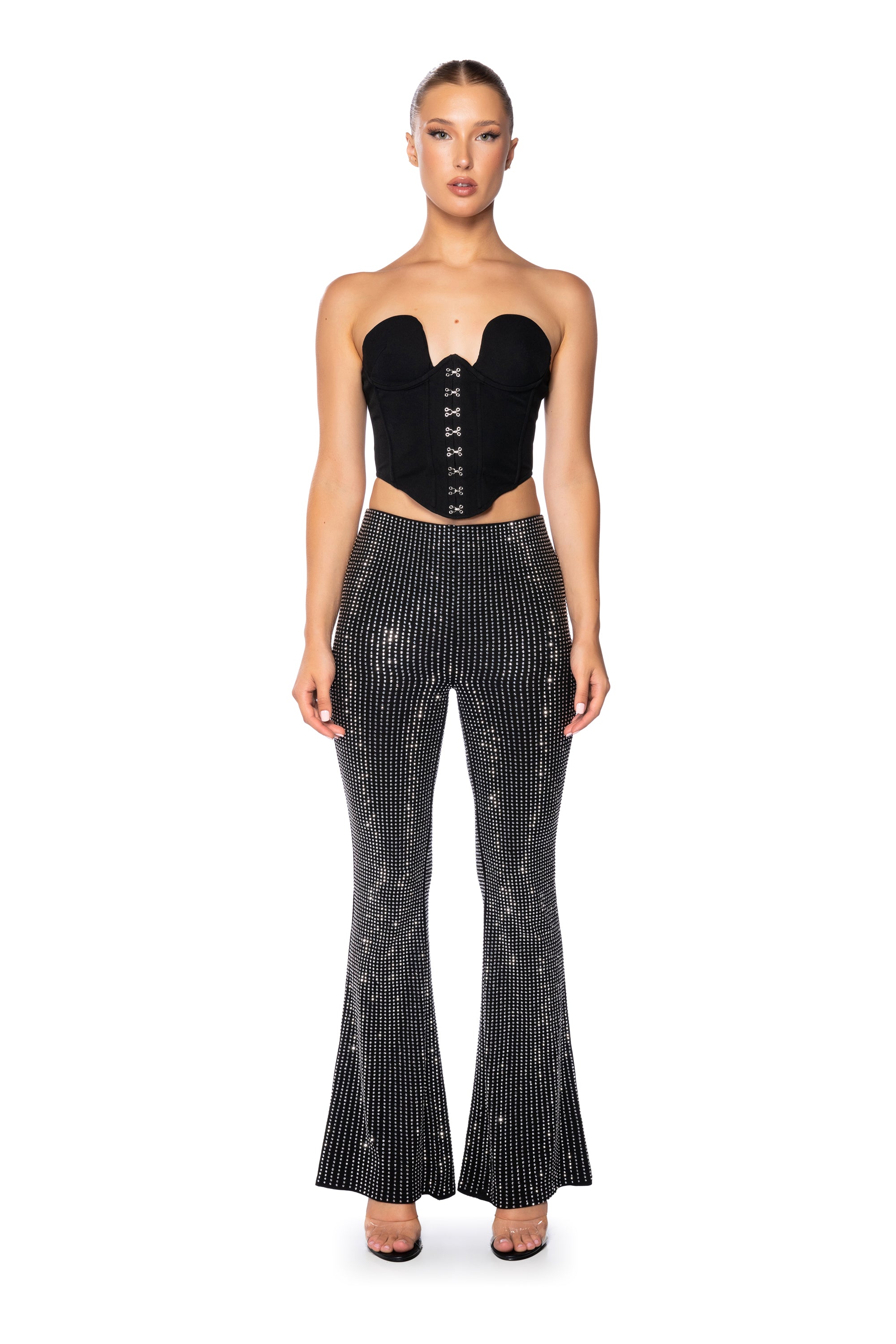 SHOW OUT RHINESTONE FLARE PANT