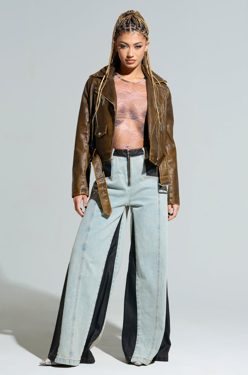 WILL COLORBLOCK WIDE LEG JEAN