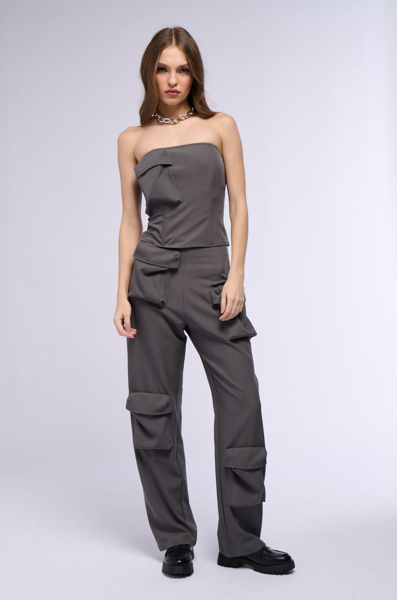 BOOKED AND BUSY STRAIGHT LEG CARGO TROUSER