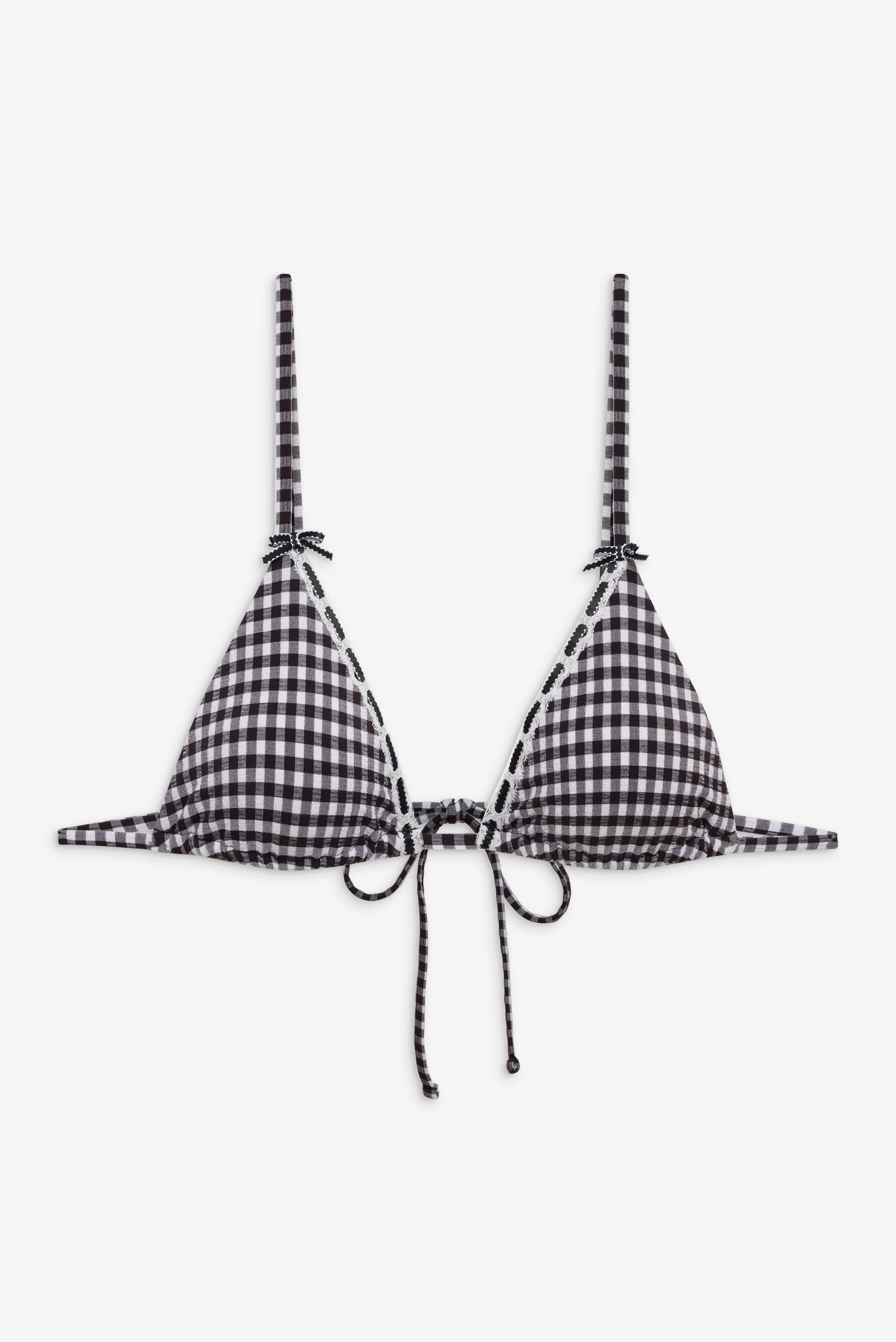 Lumia Gingham Triangle Bikini Top - Blackberry Gingham