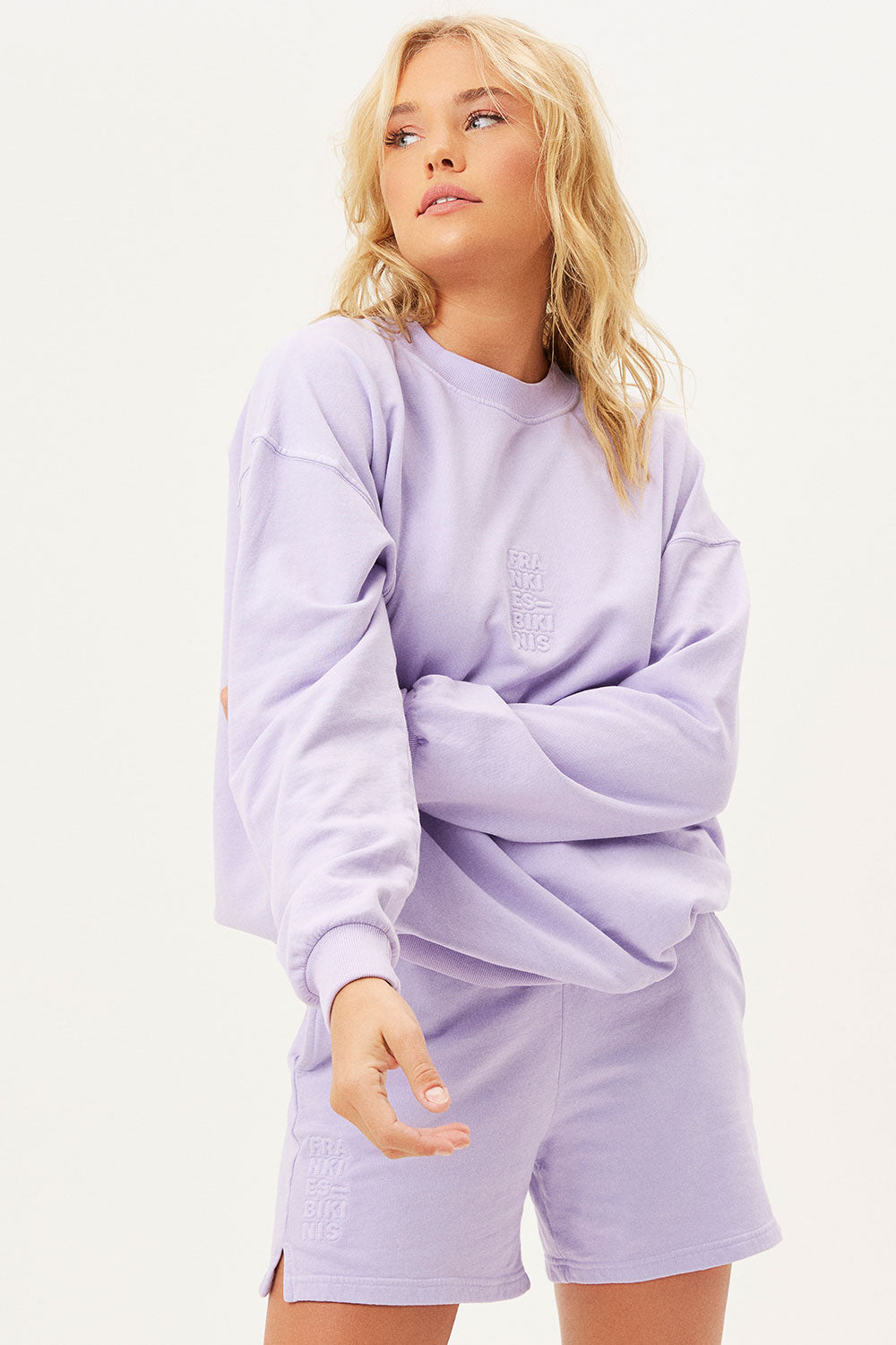 Burl High Waist Oversized Sweat Shorts - Lilac