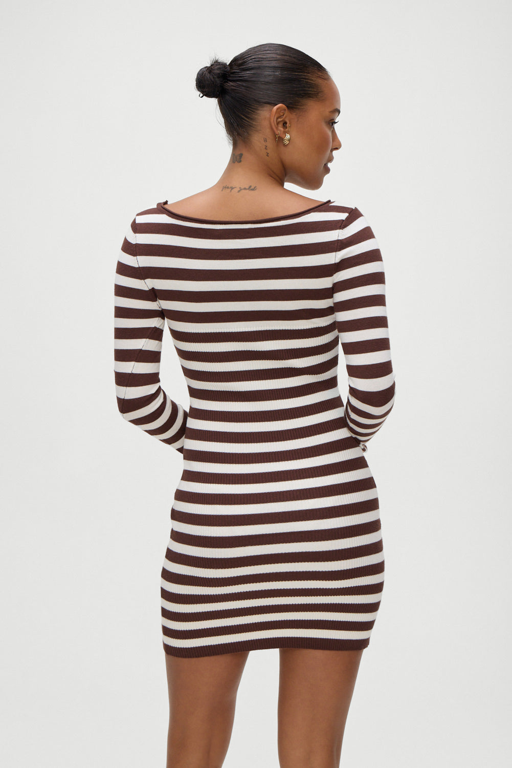 Luca Knit Mini Dress - Brown Sugar Stripe