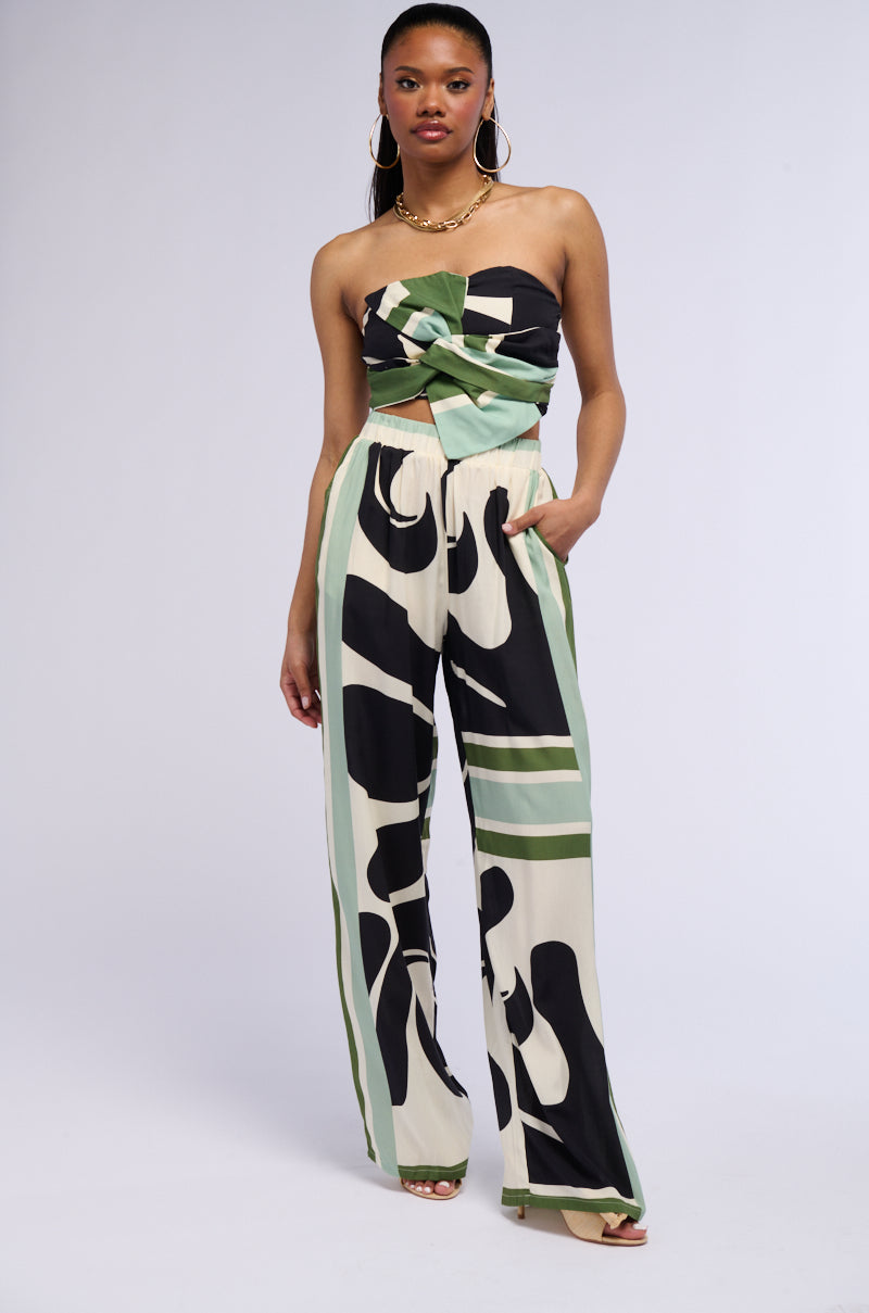 LILAH PRINTED WIDE LEG PANT