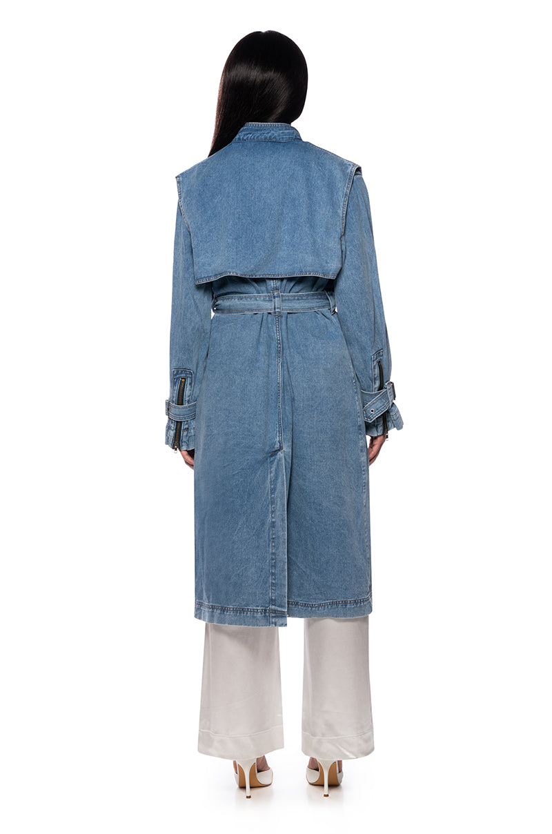 TOOK A WALK ON BLOOME DENIM TRENCH