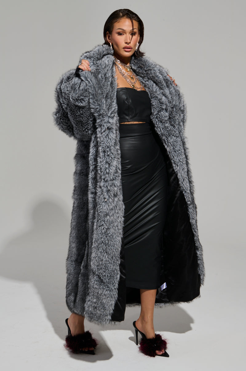 TSUNAMI FAUX FUR TRENCH