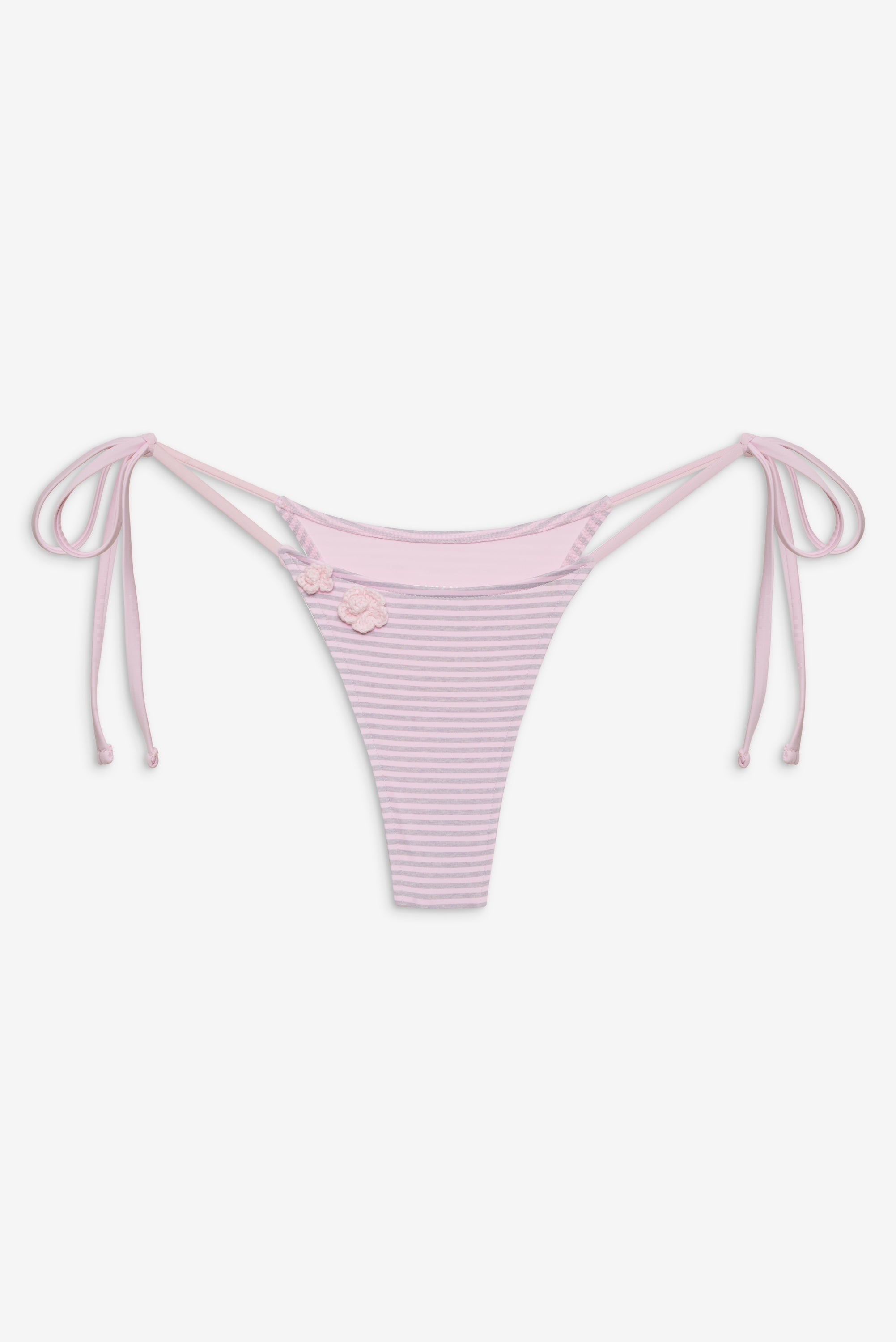 Divine Skimpy String Bikini Bottom -  Rosewater Stripe