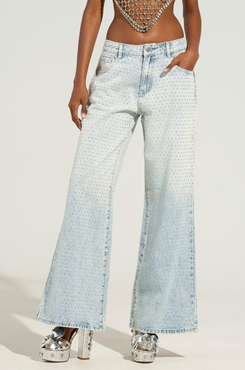 ELECTRIC EMBELLISHED WIDE LEG JEANS