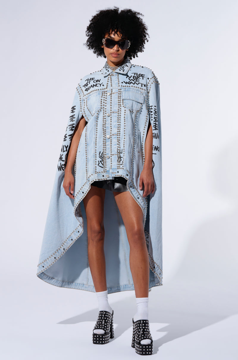 RHYTHM OF THE NIGHT DENIM CAPE