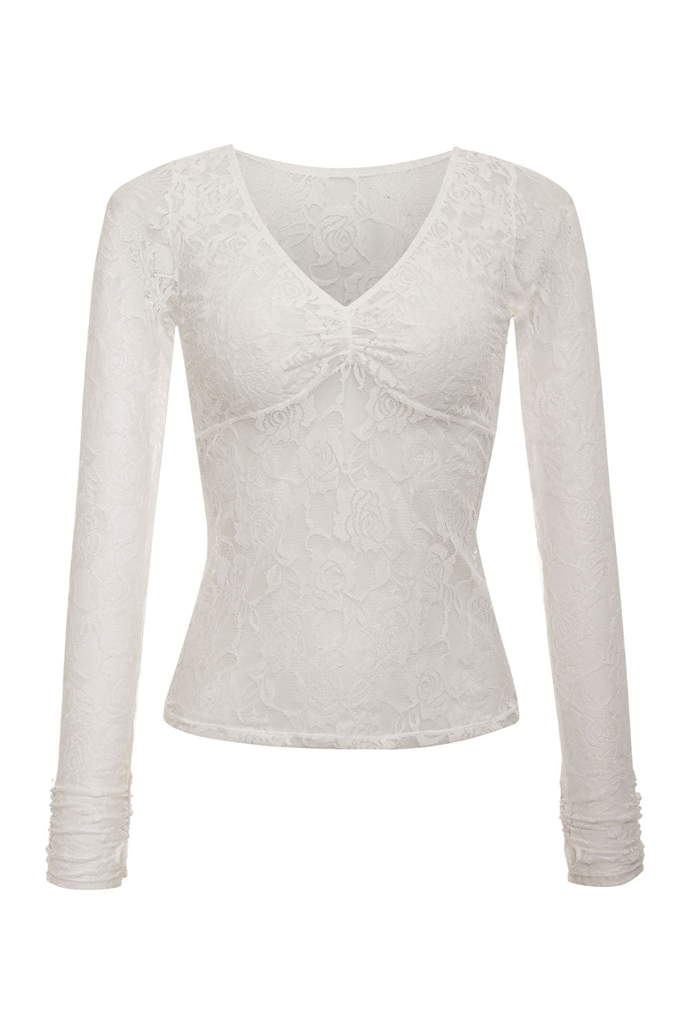 Day Lace Long Sleeve Shirt - White