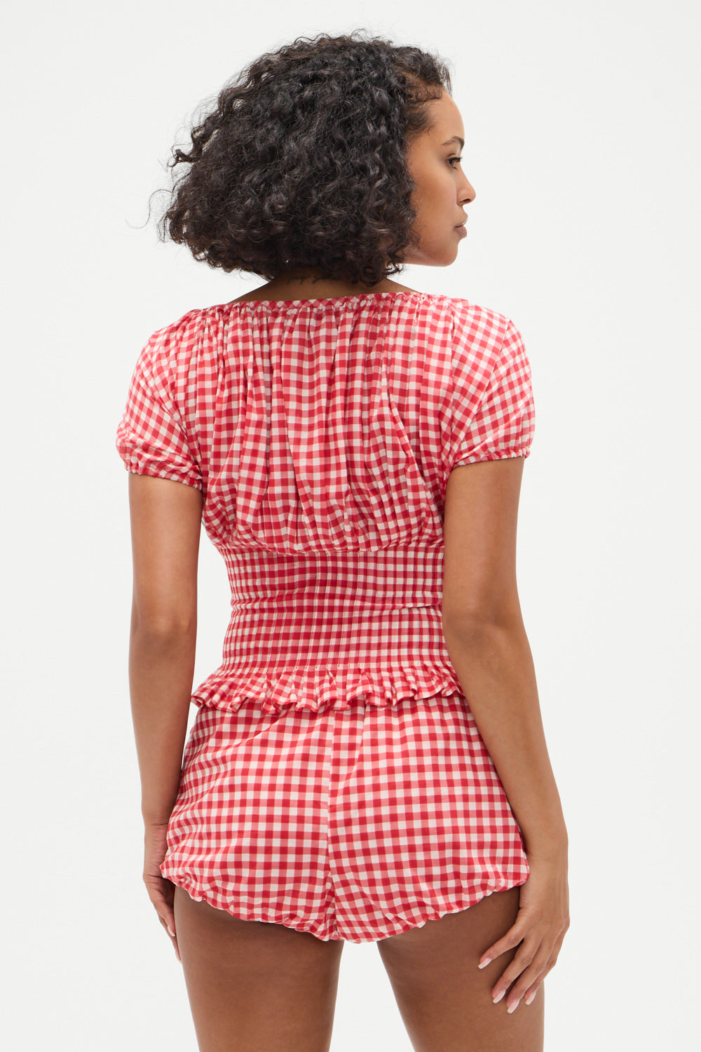 Cider Gingham Blouse  - Cherry Gingham