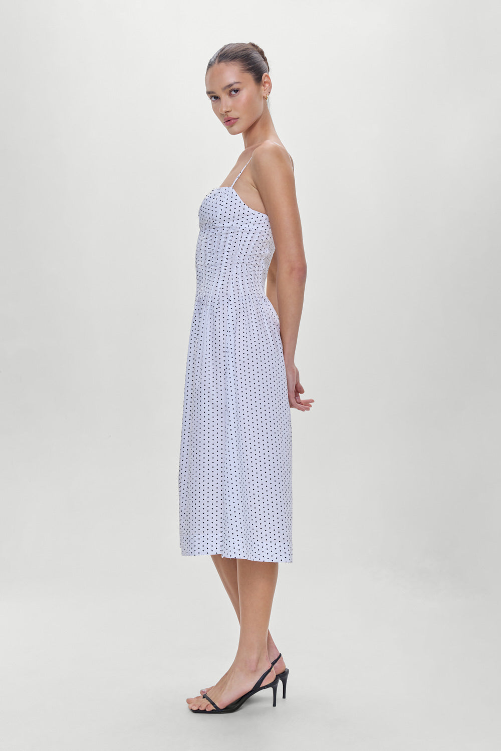 Reign Polka Dot Maxi Dress - White Polka Dot