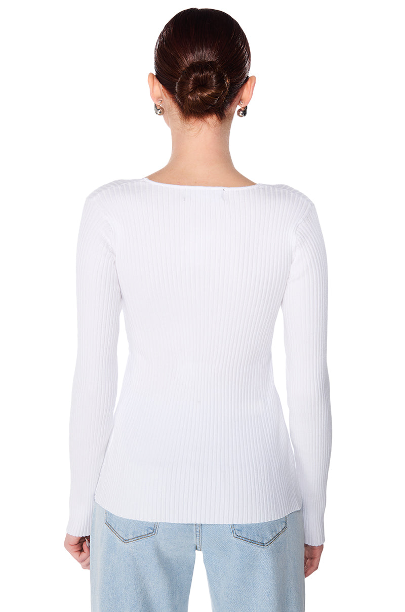 MILA BANDEAU DETAIL LONG SLEEVE SWEATER