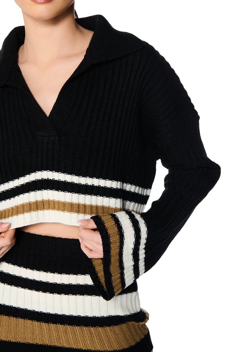 LUELLA STRIPED DETAIL SWEATER