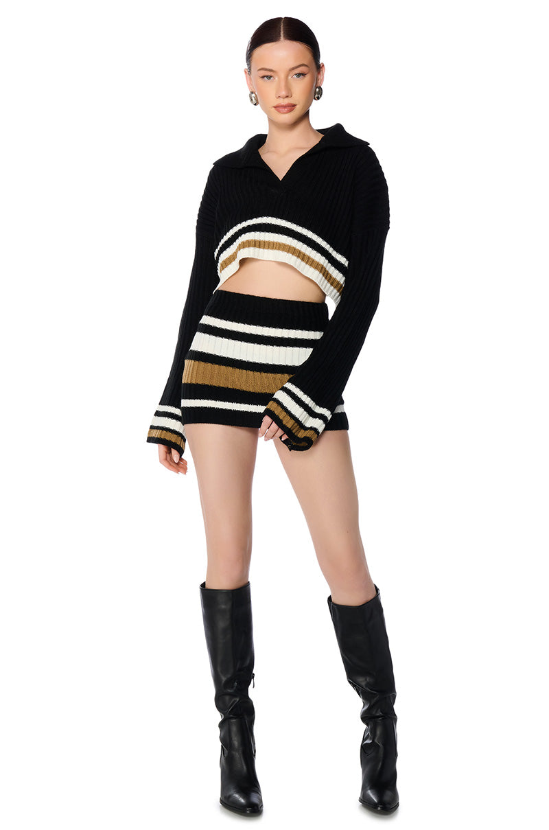 LUELLA STRIPED DETAIL SWEATER