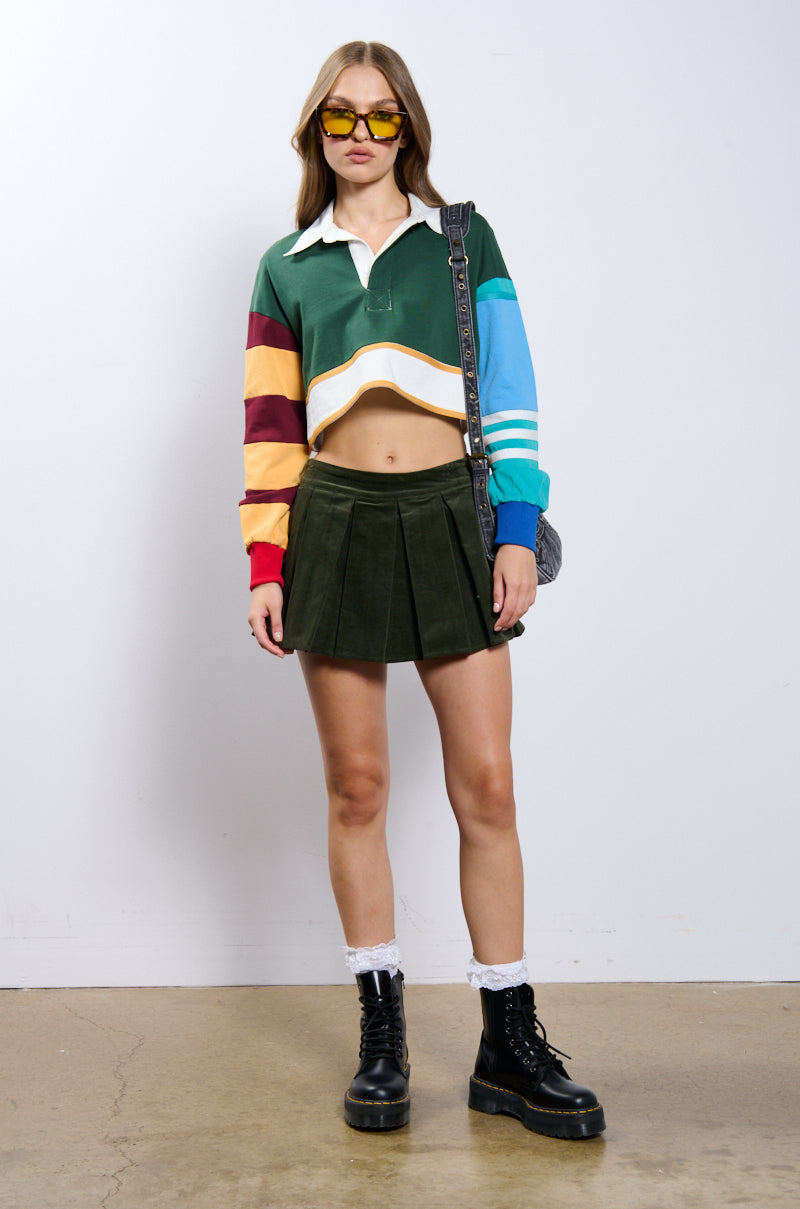 RUN AFTER YOU CORDUROY MINI SKIRT