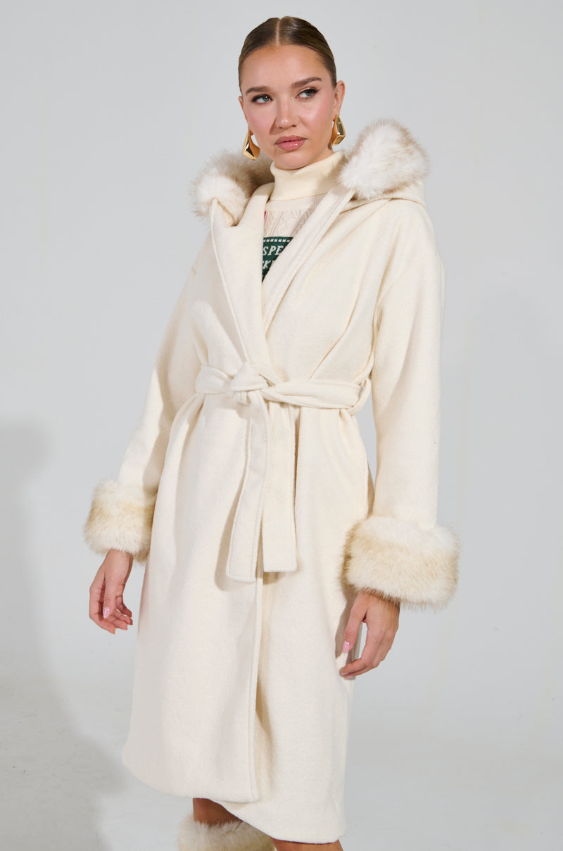 LILA FUR TRIM COAT