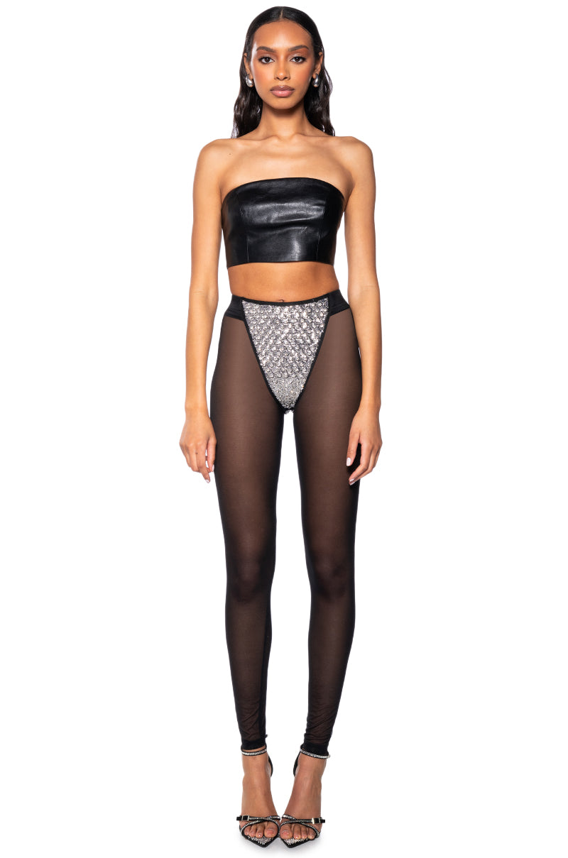 REMY EMBELLISHED MESH LEGGING