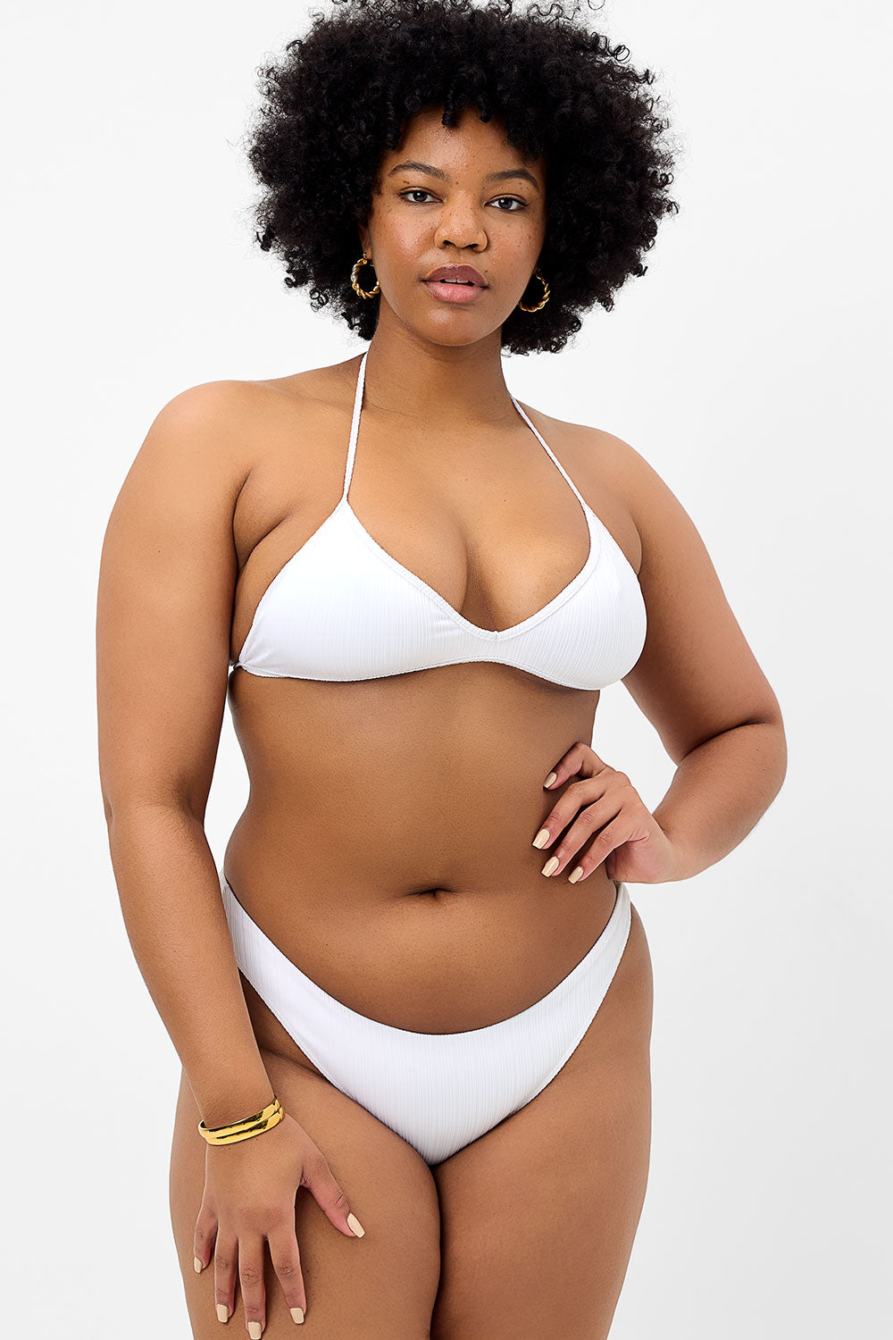 Boardwalk Plissé String Bikini Top - Optic White