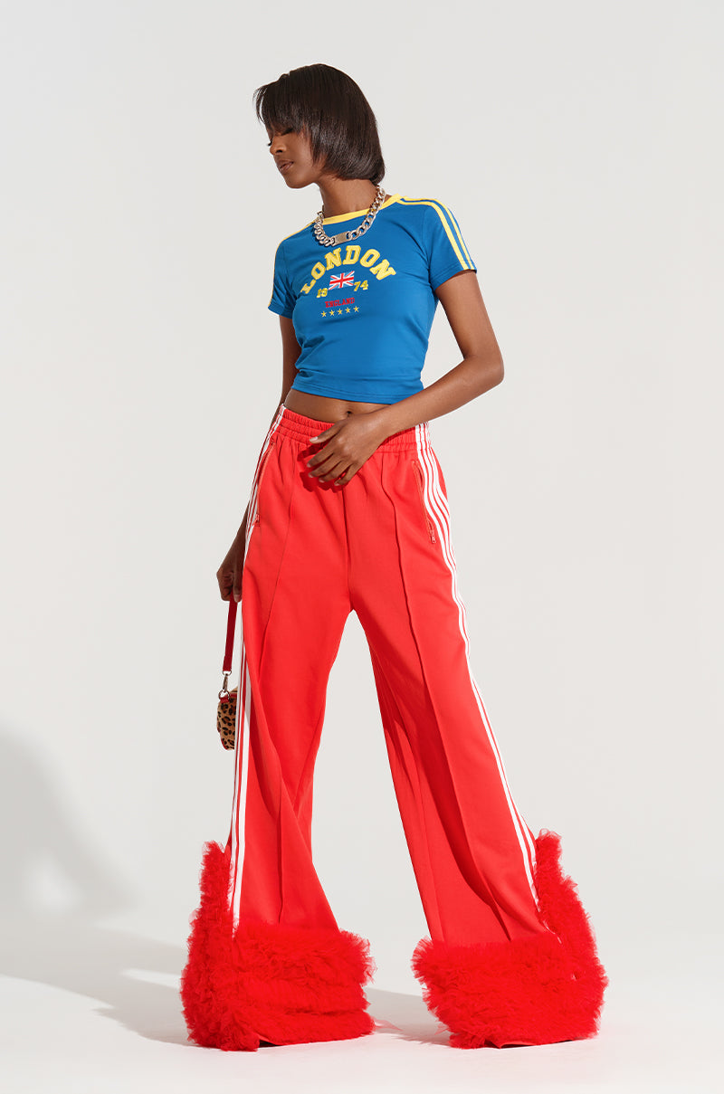 MODERN JAM TRACK PANT WITH TULLE