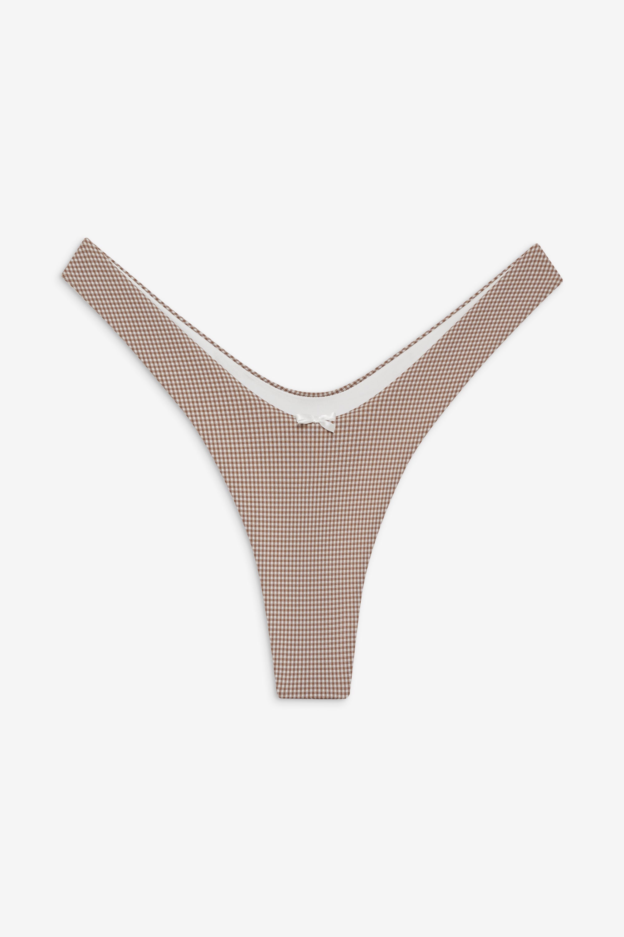 Full Moon Micro Bikini Bottom - Brown Gingham