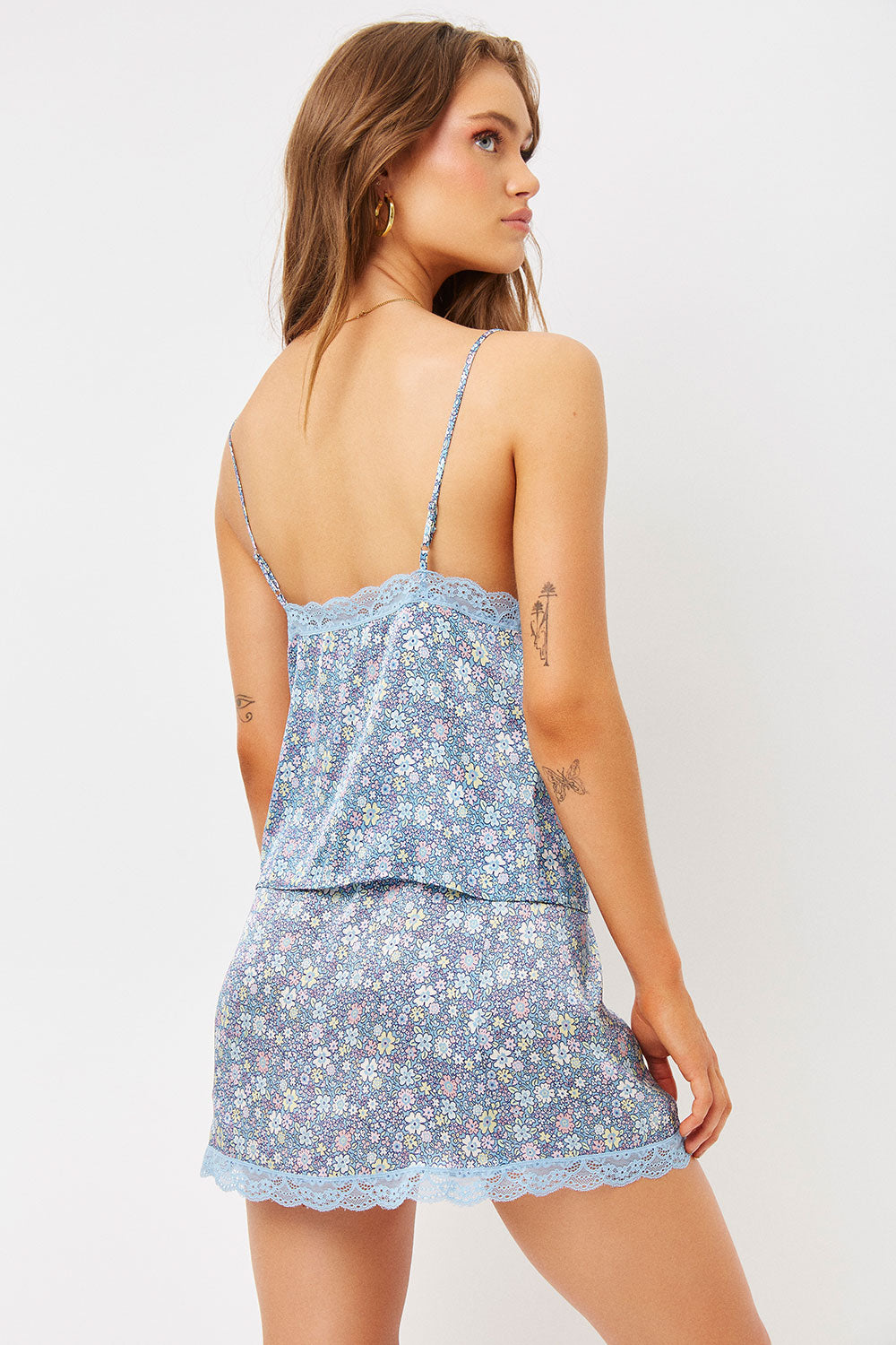 Juliet Lace Silk Tank - Springtime