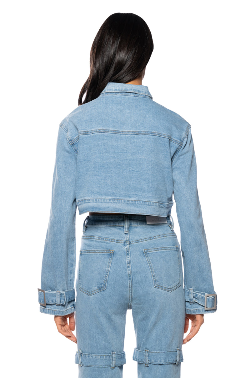 BUCKLE UP DENIM JACKET