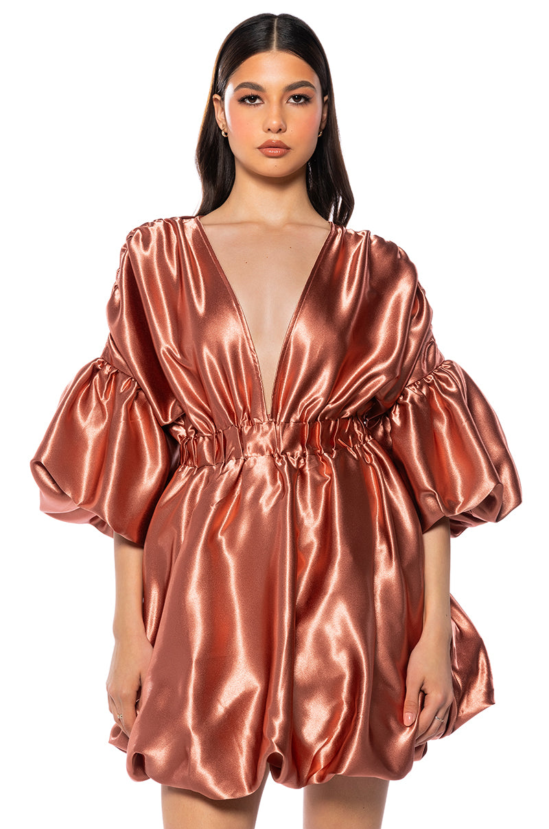 SEEING STARS METALLIC MINI DRESS IN GOLD