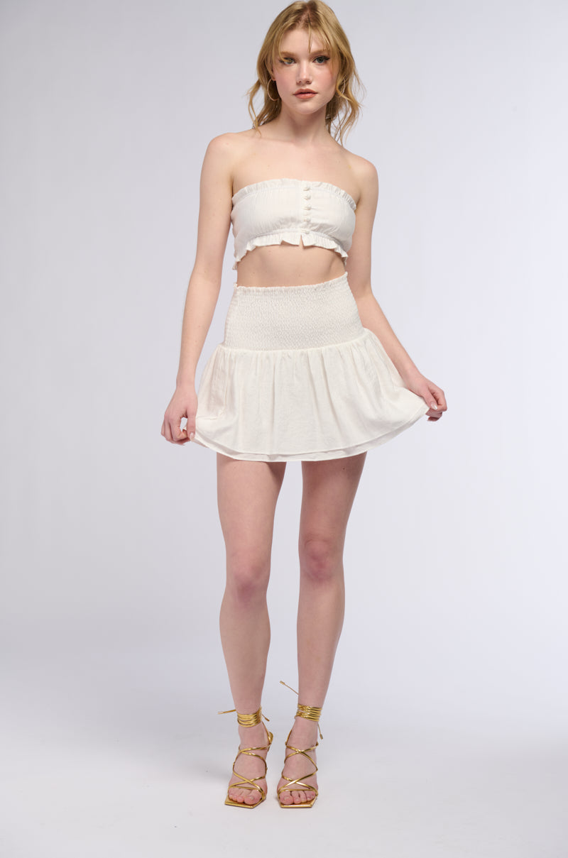 THE KYLIE SMOCKED BANDEAU TOP