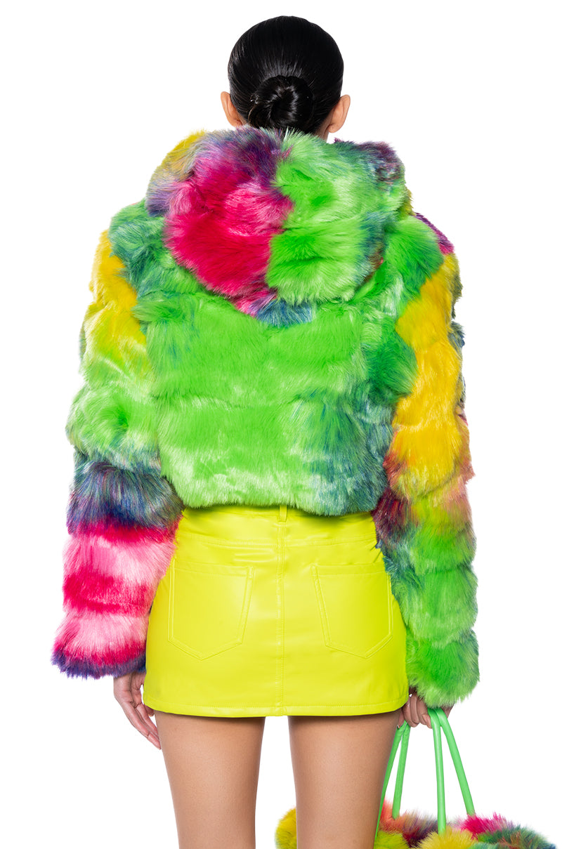 GRACELLE MULTI FAUX FUR JACKET