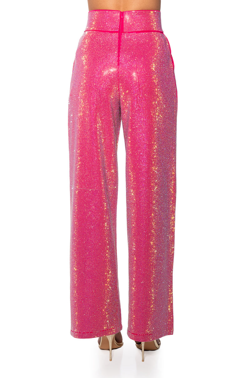 CENTER OF ATTENTION RHINESTONE PANT IN PINK