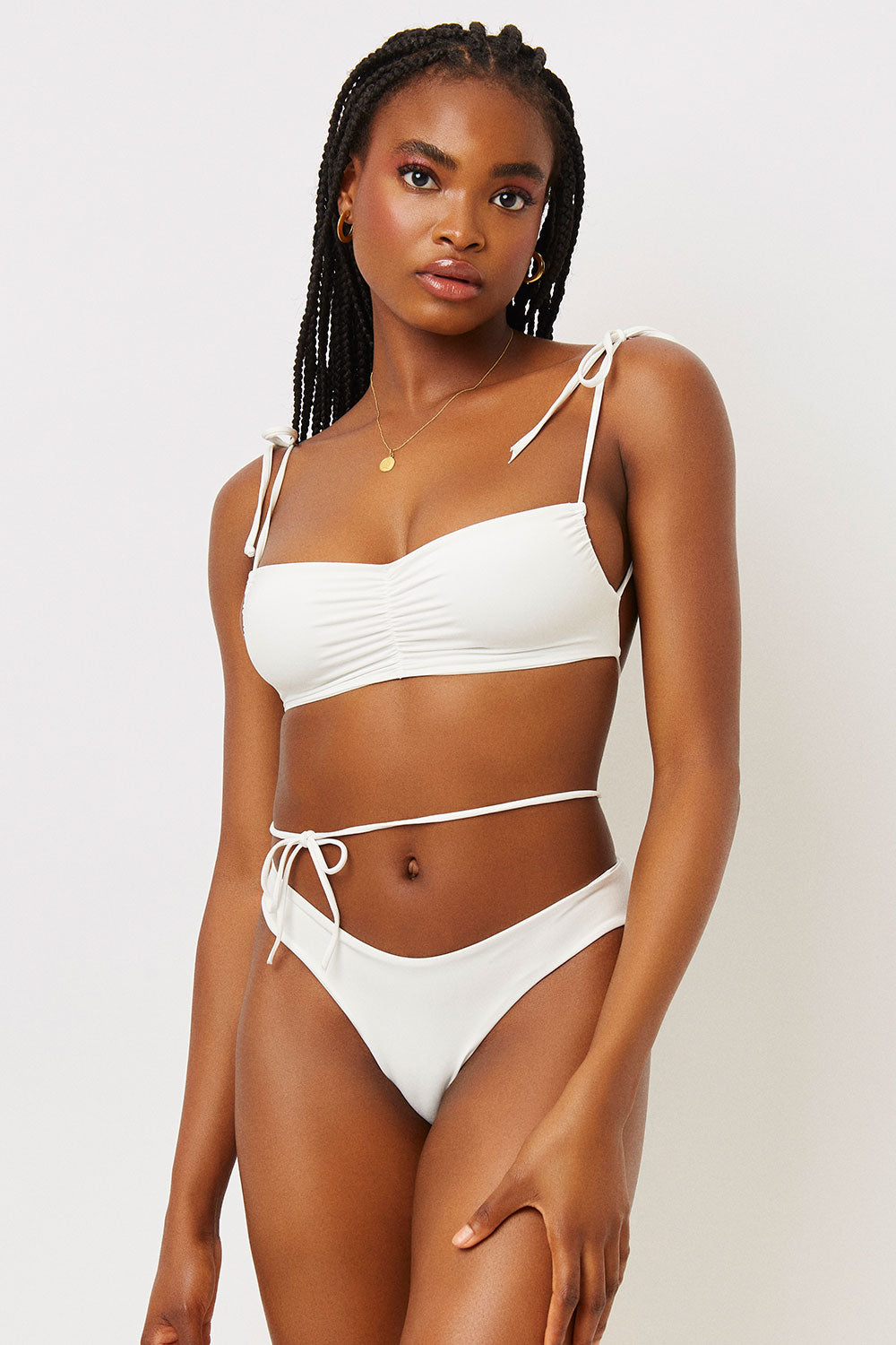 Foxy Cheeky Bikini Bottom - White