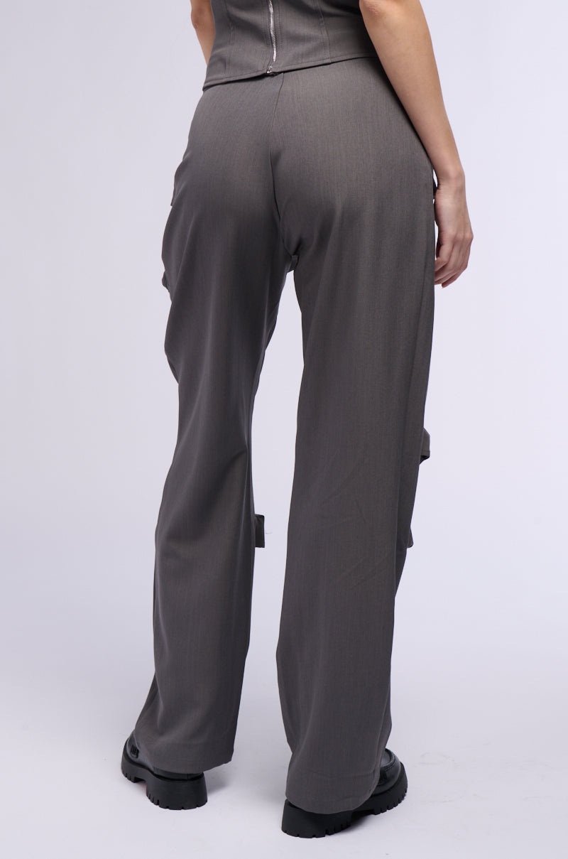 BOOKED AND BUSY STRAIGHT LEG CARGO TROUSER