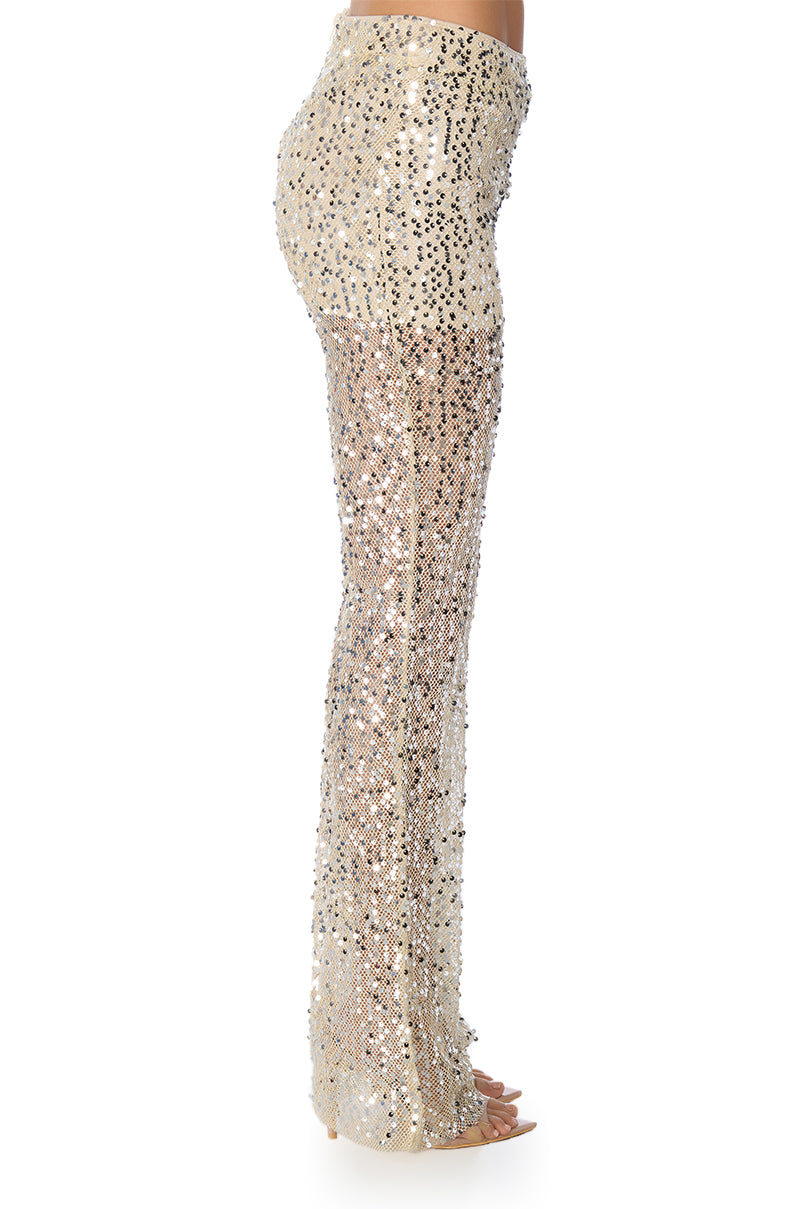 RIGHT DECISION SEQUIN STRAIGHT LEG PANT