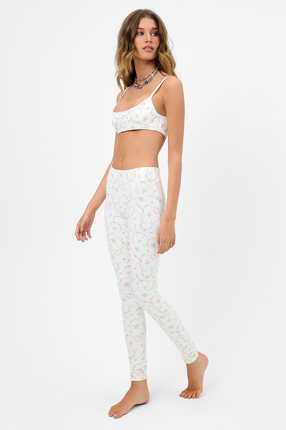 Erin Waffle Legging - Day Lily