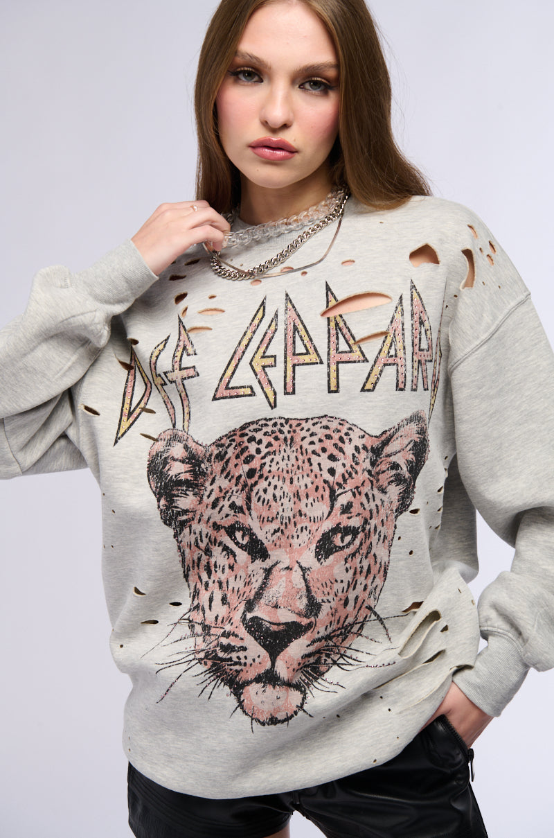 DEF LEPPARD ANNUAL LONG SLEEVE SWEATSHIRT DRESS