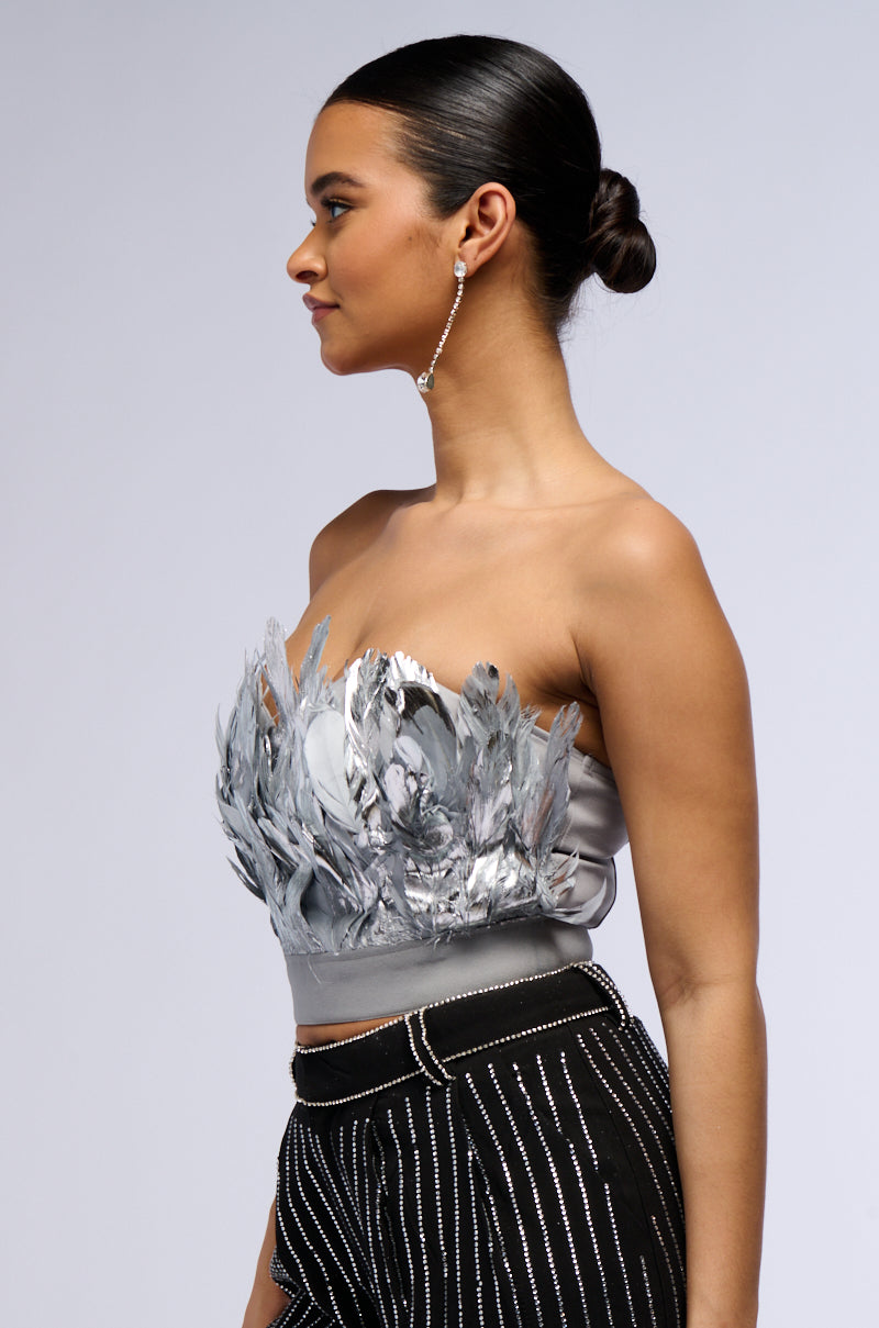 FLY AWAY FEATHER TUBE TOP