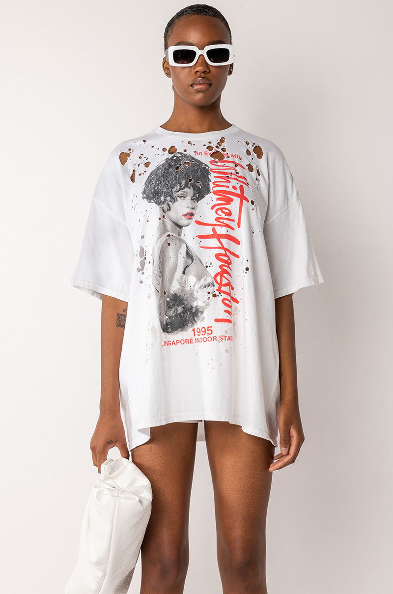 WHITNEY HOUSTON GRAPHIC T SHIRT DRESS