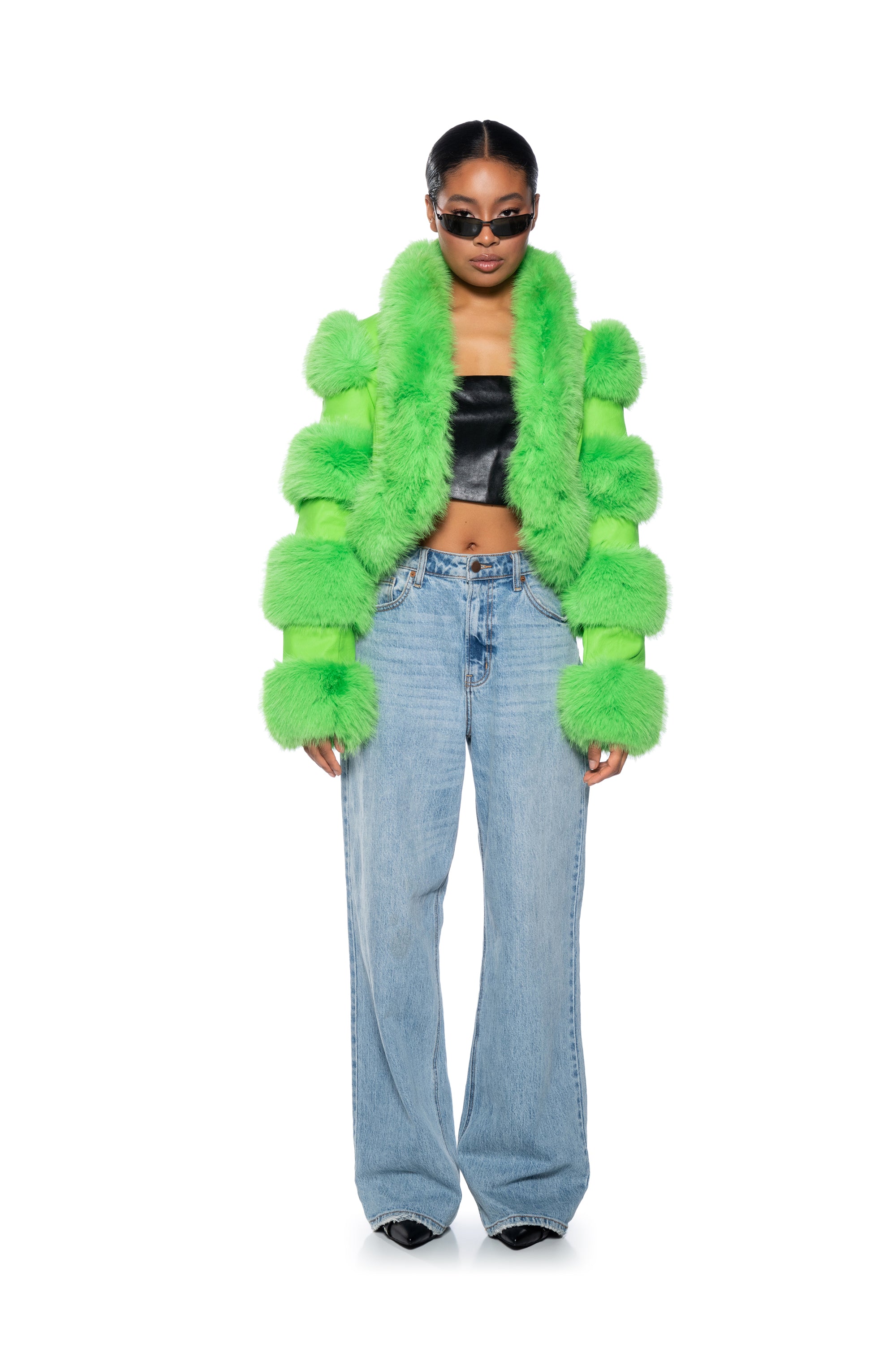 LOVERBOY FAUX FUR MOTO JACKET