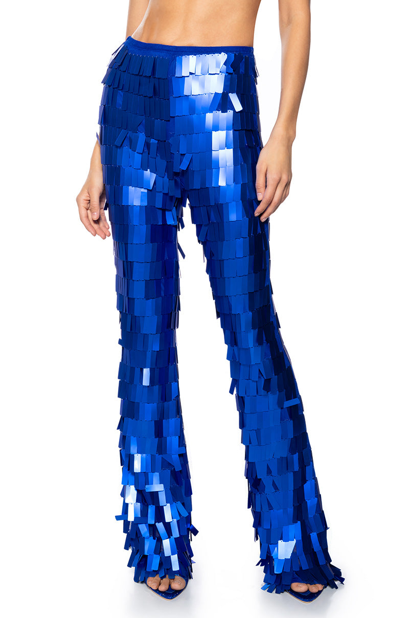 VAL STRETCH SEQUIN PANT IN BLUE