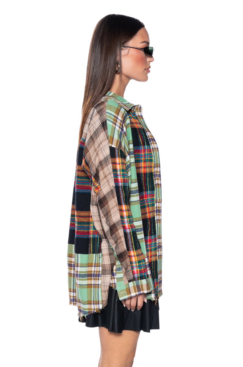 PIECE IT TOGETHER PLAID BUTTONDOWN