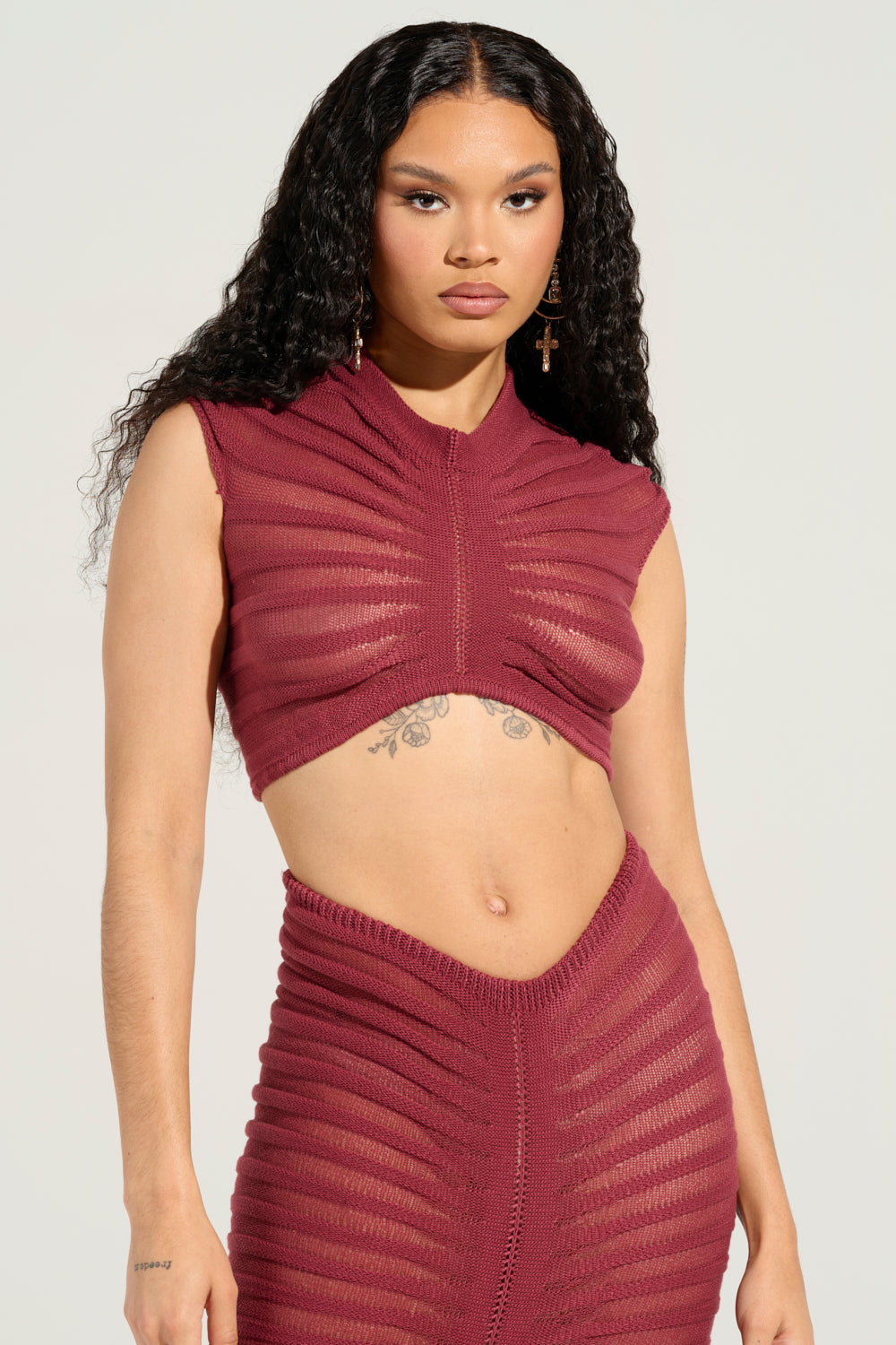 CLEO SEMI SHEER CROP TOP