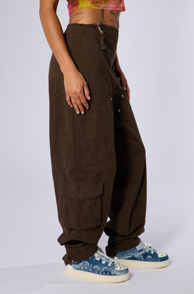 THE GIRLS OF SUMMER BROWN DENIM PANT