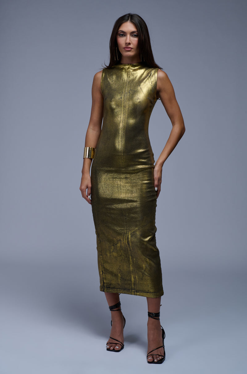 MADE IN METALLICS MAXI DRESS