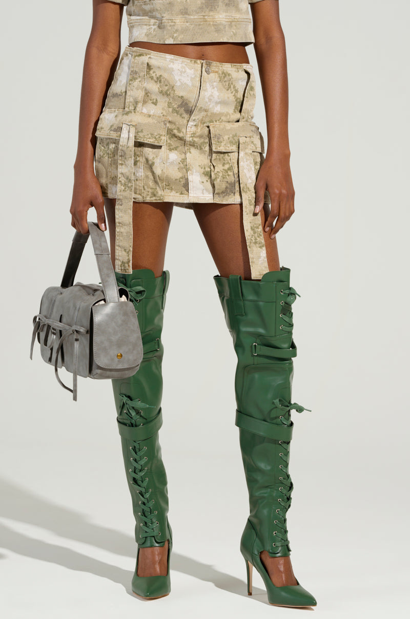 READY FOR WHATEVER CAMO MINI SKIRT