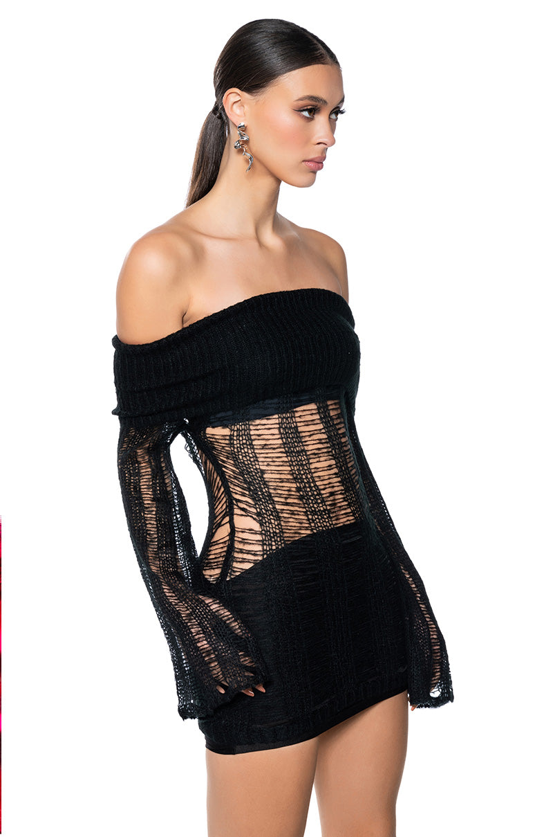 BARE ALL KNIT MINI DRESS