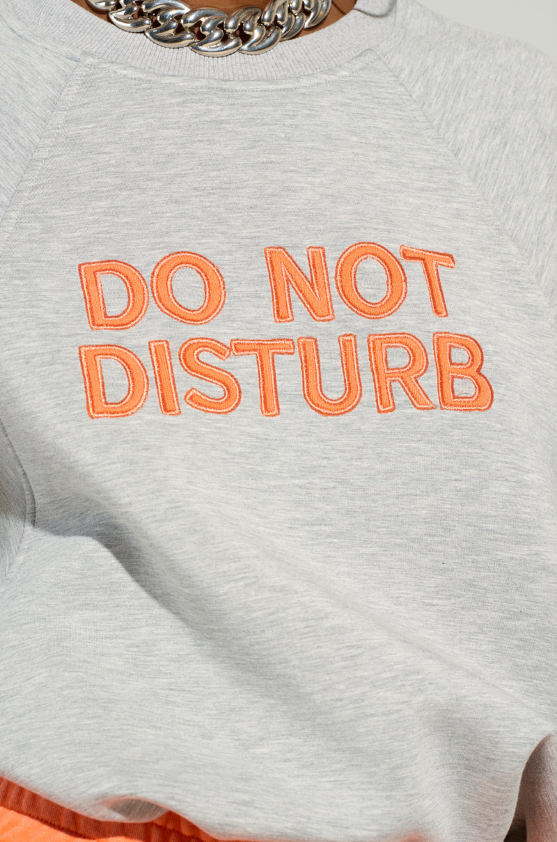 DO NOT DISTURB ME KNIT BODYSUIT IN GREY