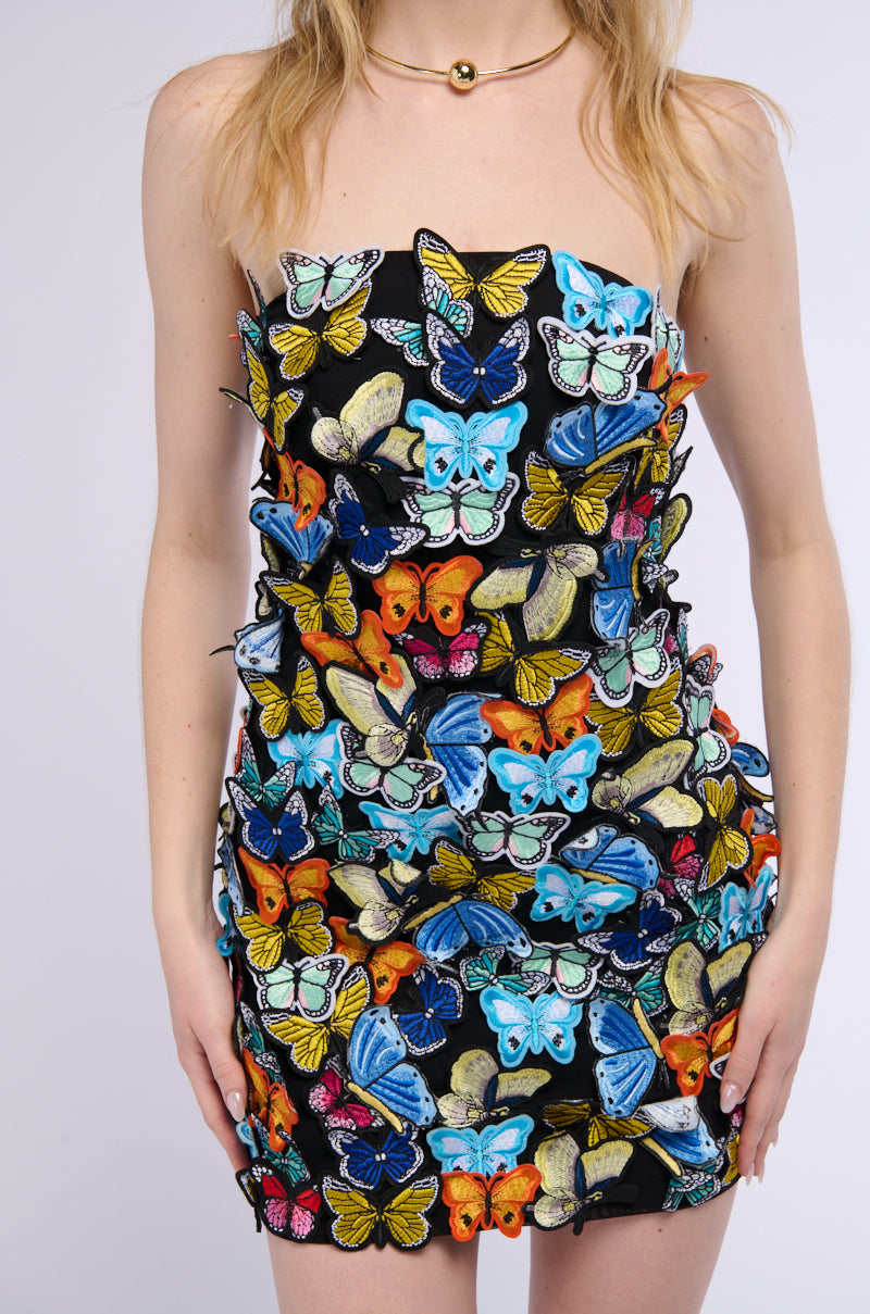 TAKE FLIGHT BUTTERFLY MINI DRESS