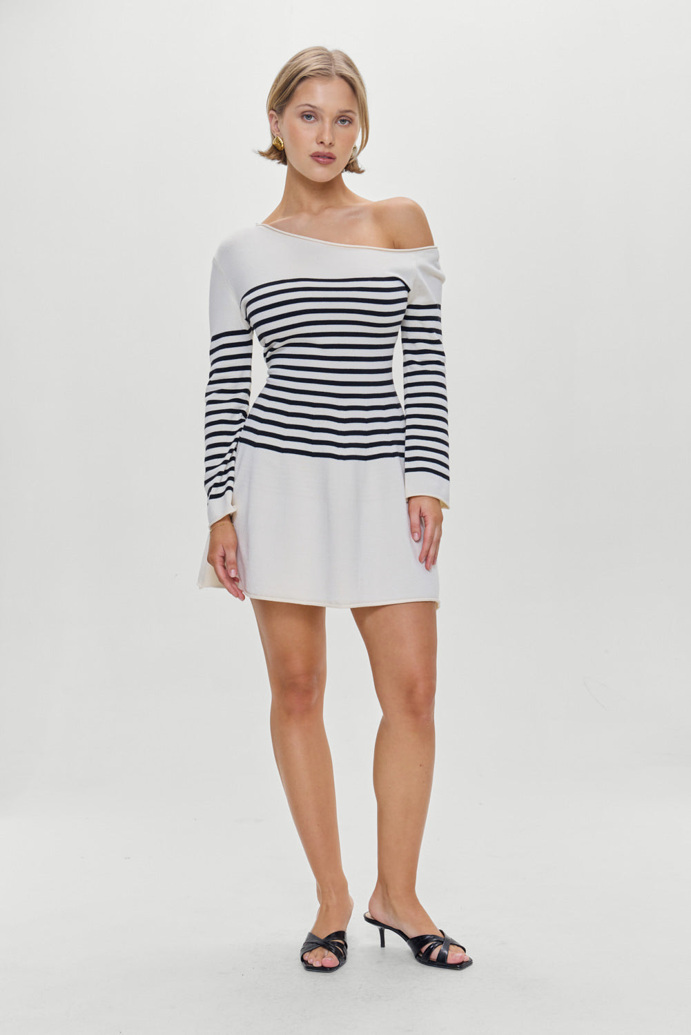 Boardwalk Off Shoulder Mini Dress - Ivory