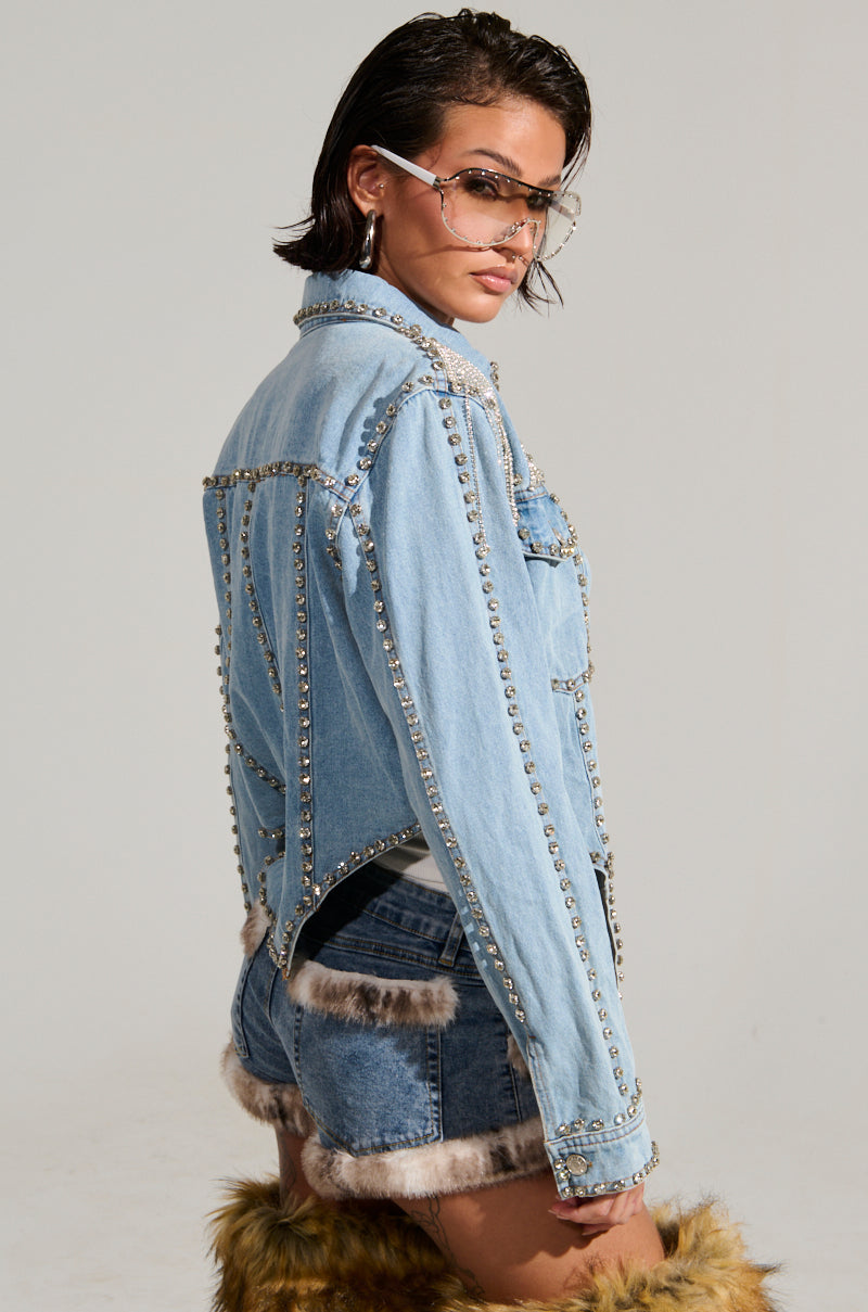 CARLIS DISTRICT COWGIRLS BLING DENIM JACKET